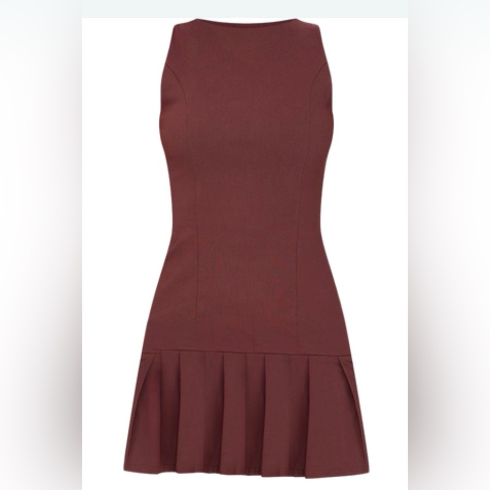 Pretty Little Thing Chocolate Stretch Woven Frill Hem Shift Dress